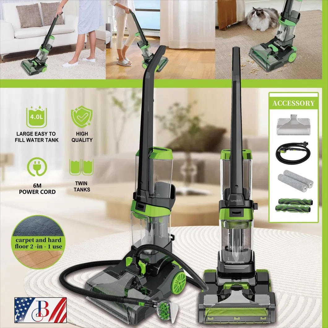 Dry and Wet Household High Power Strong Carpet Washing Machine Home Floor Scrubber with 6 Meters Cable