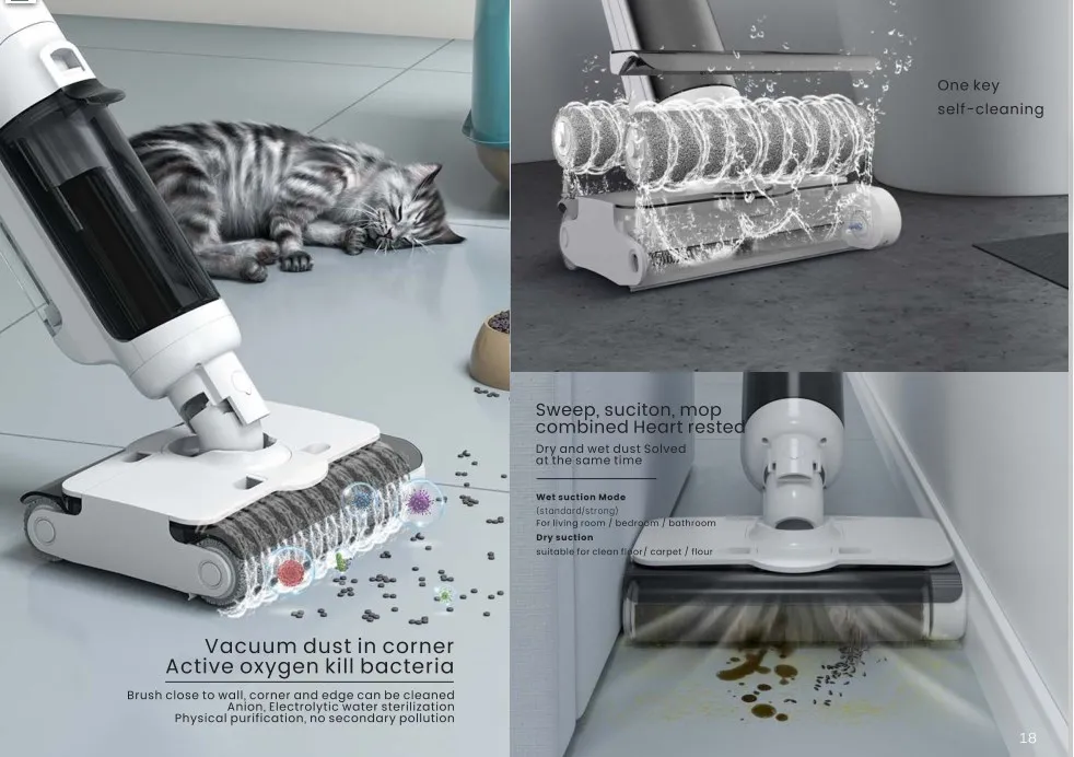 Portable Wet and Dry Vacuum 15kpa Floor Scrubber Vacuum Cleaner