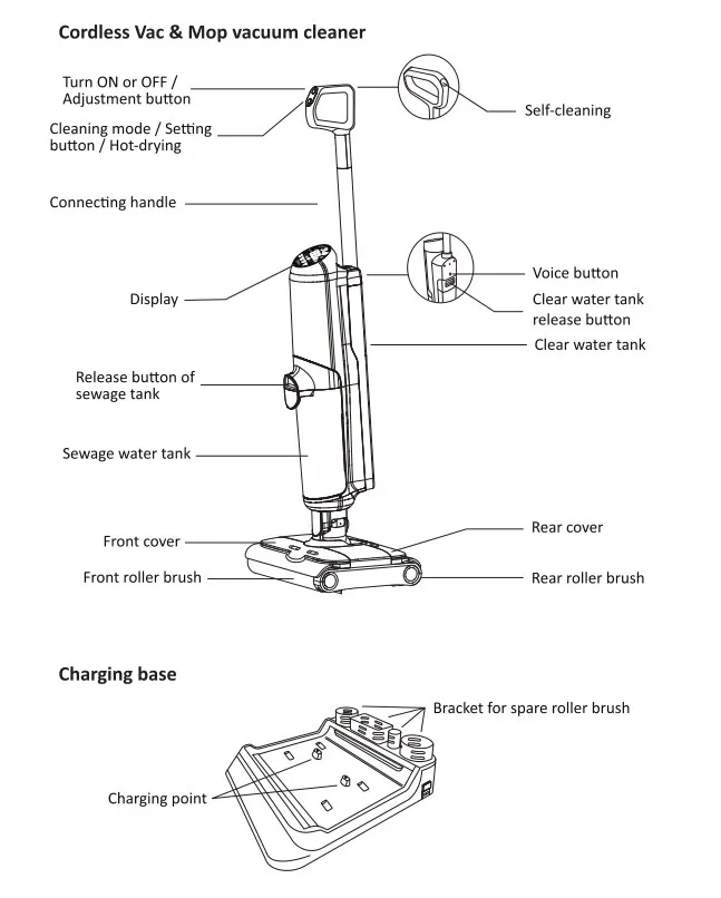 Portable Wet and Dry Vacuum 15kpa Floor Scrubber Vacuum Cleaner
