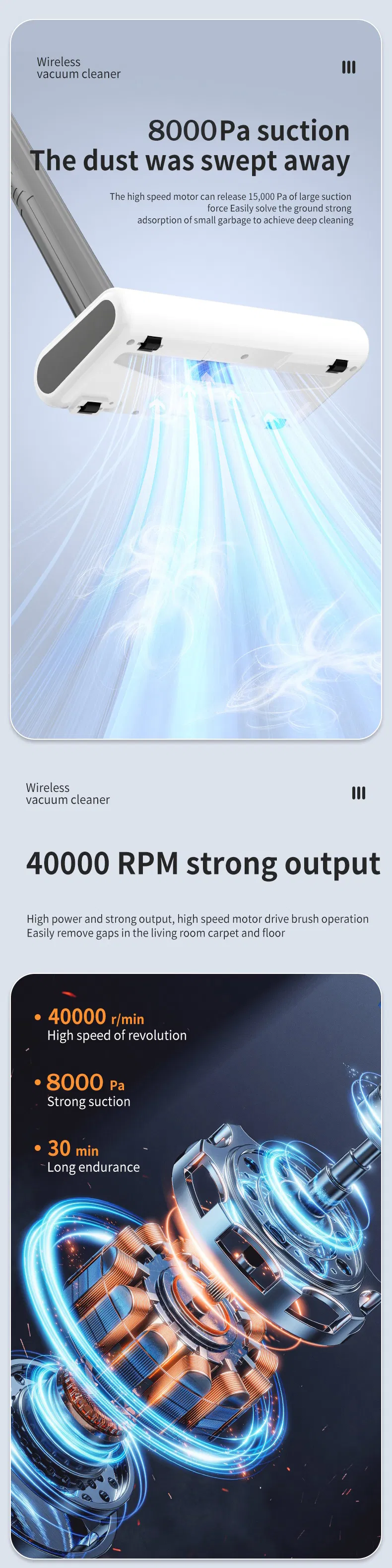 Household USB Charging Powerful Cordless Stick Electric Upright Vacuum Cleaner with Mop Display for Commercial Hotel Wet and Dry