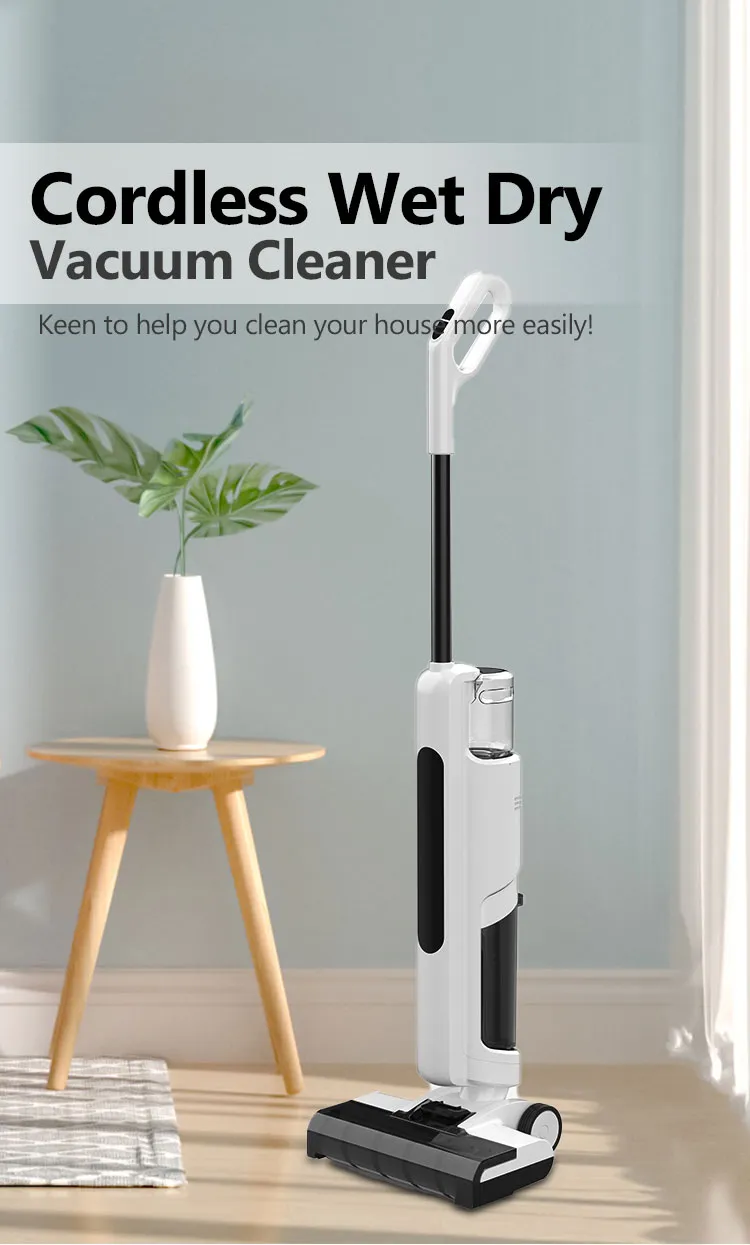 Wet and Dry Rechargeable Floor Washer 1000ml Capacity Cordless Vacuum Cleaner Mop