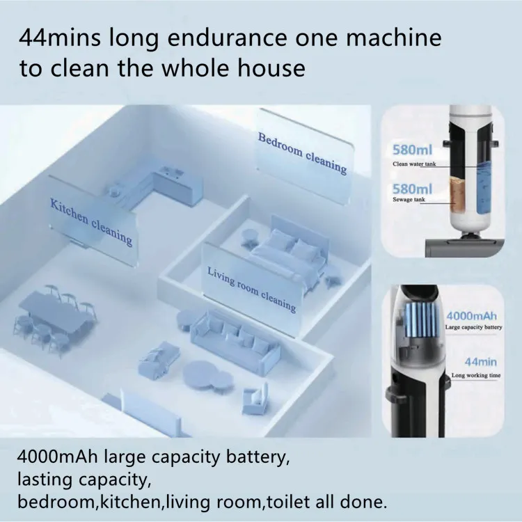 4000mAh Battery Keep 40 Mins Work Time Floor Cleaning Machine Scrubber Floor Cleaner Factory