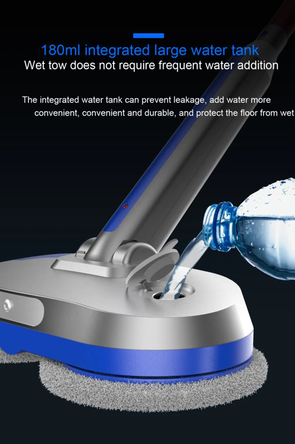 Electric Mop, Cordless Floor Scrubber for Floor Cleaning, Power Cordless Mop with Extension Handle, Electric Spin Mop